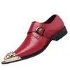 Venta Caliente en Amazon Estilo Británico Transfronterizo Zapatos de Cuero Formales Modernos para Hombre sin Cordones - 25730