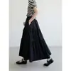Saia Longa Feminina de Verão Nova Estilo Francês Temperamento Suave Cintura Alta Emagrecedora Linha A Rodada Cintura Elástica Coreana