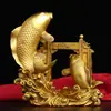 Adornos de pez carpa de latón pez Yue Longmen paso a paso ascendiendo año con Mascota de Pez regalo de inauguración de casa