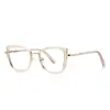 Gafas de moda anti luz azul 3148 doradas TR huecas espejo plano moda marco decorativo esencial para mujeres de cara grande europeas y americanas