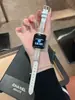 Corrente de Cobre com Acabamento de Renda e Pulseira de Couro com Padrão de Crocodilo Adequado para Apple Watch iWatch 12ª Geração 11/10