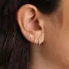 Novedades Europeas y Americanas, Pendientes de Letra Inicial Dorada A-Z, Set de Pendientes Circulares Multicapa Sencillo y Hermoso, Regalo para Mujeres