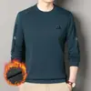 Nueva sudadera de forro polar engrosada para hombre de otoño e invierno, camiseta de cuello redondo moderna y a la moda, camiseta básica, disponible para venta al por mayor