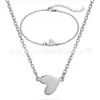Estilo Ins Cadena Versátil para Clavícula Acero Inoxidable Oro de 18K Joyería de Nicho No se Desvanece Corazón de Amor Collar con Nombre Grabado para Mujer