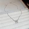 Collar H Estéreo con Letra de Lujo Ligero Cadena para Clavícula Versátil Elegante Super Hada Ins Modelo Trendy Celebridad de Internet Estilo Frío Nicho