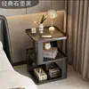 Mesita de noche creativa, negro grafito, estante abierto de varias capas, mesa pequeña para el dormitorio, rincón del sofá de la sala de estar, o mesa de centro