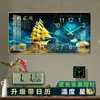 Reloj de Pared Luminoso para Sala de Estar, Reloj para el Hogar, Pintura Decorativa de Moda, Reloj Moderno de Lujo Rectangular, Reloj de Pared 20