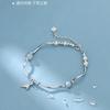 Pulsera de Cuentas de Cola de Pez de Plata Esterlina 925 Diseño Nicho Ins Lujo Accesible Pulsera de Piedra Lunar de Verano para Mujer Pulsera de Mejor Amiga