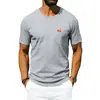 2026 Camisa Masculina de Verão Estilo Americano Transfronteiriça Oversize Solta Retrô Roupa de Trabalho Simples Casual Gola Redonda Manga Curta