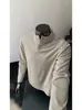 Camiseta de Manga Larga para Hombre de Otoño e Invierno, Forro Polar Térmico, Cuello Alto Pequeño, Botones a Presión, Cuello Alto, Camiseta Base Casual, Moderna, Color Sólido, Prenda Interior Superior Cálida