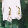 Moda Japonesa y Coreana Pendientes de Línea de Oreja con Colgante de Perla y Borla Larga Distintivos Pin de Plata 925 Pendientes Colgantes E502