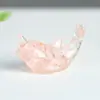"Ornaments de Baleia de Cristal Natural Preenchidos com Resina" Mini Escultura de Narval Microscópica para Desktop Ornaments Decorativos
