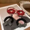 Nudo de Pelo de Terciopelo con Lentejuelas y Lazo Nuevo para Otoño e Invierno para Mujer, Cuerda para el Cabello de Gama Alta, Accesorios para el Cabello de Cuerda para el Año Nuevo