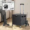 Carrito de compras plegable multifuncional, carrito pequeño para comestibles, uso doméstico para recoger paquetes, carrito portátil para camping y picnic, gran capacidad