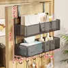 Estante de almacenamiento para colgar en la puerta con ganchos, estante de almacenamiento multicapa para detrás de la puerta del dormitorio, cesta de almacenamiento colgante sin taladro para detrás de la puerta de entrada, tipo oculto