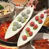Vajilla Estilo Hot Pot Shanhuanshuanyu, Plato Redondo para Pasta de Camarón, Plato para Albóndigas de Trufa Negra, Plato de Melamina para Carne de Tres Pimientas