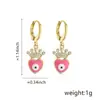 Pendientes de Ojos de Gota de Aceite de Zirconia Chapados en Cobre Dorado Real Elegantes Franceses Pendientes Distintivos para Mujer Suministro Transfronterizo