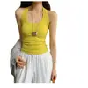Nuevo Chaleco Caliente de Chica 2025 con Cuello Halter sin Mangas Cepillado para Mujer para Usar Afuera en Otoño e Invierno y como Camiseta de Tirantes Interior