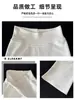 Calça larga de cintura alta off-white para mulheres, novo estilo outono 2026, corte solto, adequada para baixinhas, modelagem que afina, calça casual de perna reta
