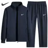 Ropa para Hombre Transfronteriza Primavera y Otoño Nuevo Conjunto de Dos Piezas Sudadera Cardigan Chaqueta con Cuello Alto y Pantalones Traje Deportivo Casual para Exteriores para Hombre
