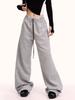 Marca de Moda de Danza Urbana Americana Pantalones Casuales Retro para Hombre Primavera y Otoño Sueltos Rectos Deportivos Sag Pierna Ancha Pantalones Largos