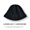 Nueva colección de otoño e invierno: 100% cachemir puro, sombrero simple de ala corta, estilo coreano, cálido, versátil y favorecedor para el rostro, moderno gorro de punto