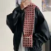 Cachecol de Tricô com Padrão de Diamante Estilo Coreano para Mulheres 2025 Novo Inverno Lã Moda Versátil Aconchegante Aquece Cachecol Atacado