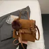 Diseño de Nicho Elegante Coreano Nuevo Bolso Pequeño 2025 Gamuza Simple Estilo Cotidiano Bolso Cruzado para Mujer