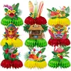 Novas Decorações de Mesa Havaianas, Enfeites de Favo de Mel, Boias de Flamingo, Decorações de Melancia, Decorações de Festa de Aniversário