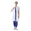 Bata Blanca Unisex Uniforme de Doctor Uniforme de Enfermera de Manga Larga Overol Protector de Farmacia Estudiante de Medicina Laboratorio de Química