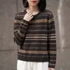 Suéter de tricô jacquard em lã fina com padrão jacquard requintado, design delicado de 6 pontos, versátil para o trajeto de primavera e outono.