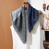 Pañuelo Cuadrado de Doble Cara con Patrón de Espiga Bicolor para Mujer, Primavera y Verano, Lujo Ligero, Versátil, Adecuado para Ir al Trabajo, Pañuelo Pequeño Elegante y con Estilo para Mujer