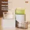 Soporte de Pared sin Taladro Caja de Almacenamiento de PET, Organizador de Cosméticos para Baño, Cesta de Almacenamiento para Jengibre y Ropa de Cocina, Contenedor Organizador Apilable con Drenaje