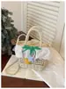 Bolso tote hueco nuevo 2026, bolso tejido a mano de moda, diseño único, bolso de playa, bolso de paja
