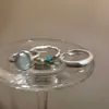 Anel da Moda com Estilo Único, Design Aberto Natural Tendência, Popular entre Amigos, Anel de Fragmento de Prata para Mulheres, Anel Minimalista com Pedra