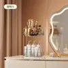 Rack de Armazenamento de Mesa para Banheiro de Luxo Doméstico Rack Giratório de Armazenamento de Cosméticos para Banheiro Quarto Caixa de Armazenamento de Joias