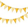 Bandeira de papel triangular de onda dourada, decoração de festival e festa, banner, bandeira de puxar, layout de festa de aniversário