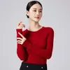 Suéter de Tricô 100% Lã Pura com Gola Redonda, Peça Única Sem Costura, Lavável à Máquina, Fio 60, para Mulheres, Suéter Slim Fit para Outono e Inverno