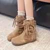 Botines Retro Maillard con Flecos Birkenstock para Mujer 2026 Nuevos de Primavera Versátiles Adelgazantes Botas de Moda Venta Caliente Botas Caídas