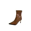 Botines Elegantes de Moda Francesa Sexy para Mujer, Tacón de Aguja Alto, Punta Fina, Nuevo Estilo Otoño/Invierno 2026