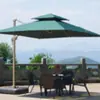 Sombrilla de Sol para Exteriores 3x3m Patio con Luces Solares Aleación de Aluminio Camping Popular Sombrilla Romana para Puestos