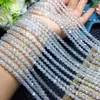 Cuentas Blancas Naturales Dispersas de Luz de Luna Pulsera de Lavolita de Luna Accesorios de Collar Semi-terminado DIY con Cuentas de Cristal
