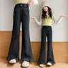 Jeans de Pierna Recta Acampanados Largos, Slimming de Cintura Alta, Nuevos para Primavera y Otoño 2026 para Niñas, Versátiles y de Moda para Otoño