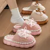 Pantuflas de algodón para mujer, nuevo estilo otoño/invierno 2026, pantuflas de interior para el hogar, de suela gruesa, antideslizantes, de felpa, cálidas, para mujer, invierno