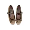 Zapatos Mary Jane Retro Coreanos para Mujer 2026 Primavera Nuevos Zapatos Planos de Punta Redonda con Correas de Doble Hebilla Dulces Zapatos de Ballet para Mujer