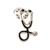 Broche Creativo de Dibujos Animados Europeos y Americanos Estetoscopio Estéreo Doctor Enfermera Forma de Corazón Electrocardiograma Gota de Aceite Insignia Pecho Al por Mayor