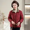 Chaqueta abrigo de algodón acolchado a prueba de frío para mujeres de mediana edad y mayores, ropa de algodón cálida con cuello alto para mujer, atuendo de otoño e invierno para madre, chaqueta de algodón ligera pequeña