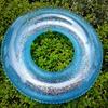 Net vermelho lantejoulas transparentes swimming ring adulto grosso PVC cristal swimming ring inflável natação axila fábrica atacado