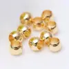 Cuentas Doradas de Agujero Grande Color-Preservante Chapadas en Oro de 18K, Cuentas Lisas de Cobre Sólido, Accesorios para Joyería DIY, Cuentas para Pulseras, Cuentas Separadoras, Cuentas Sueltas