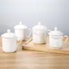 Hotel Hotel Taza Oficina Habitación Cerámica Blanco Puro Taza de Té con Tapa Taza para Beber Logotipo Impreso
